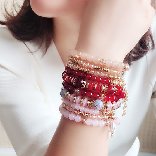 Bracelet multi-layered beaded bracelet with temperament and personality ethnic photography bracelet