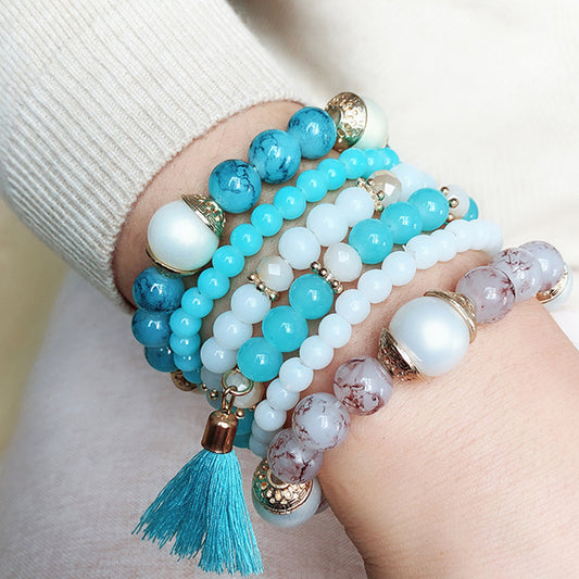 Ethnic style multi-layered bracelets, fashionable and versatile beaded bracelets, performance bracelets