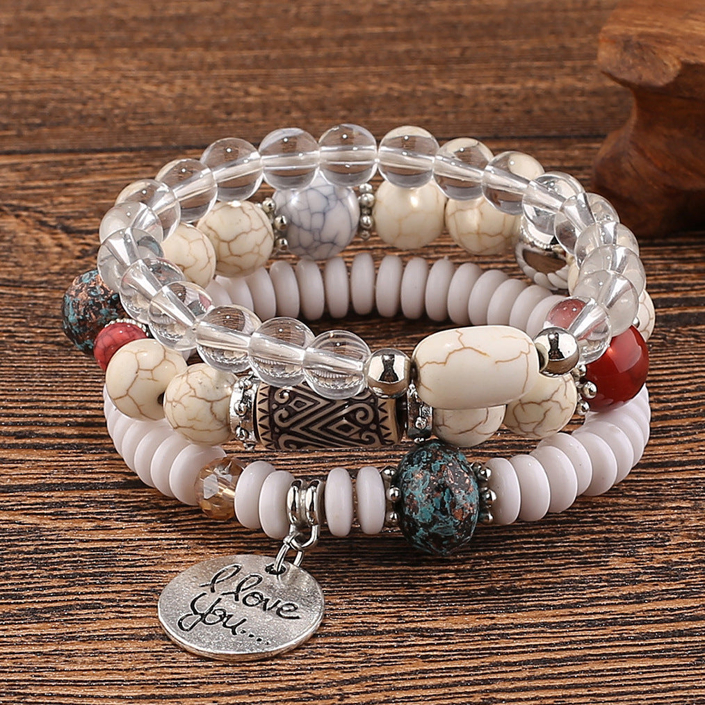 Bohemian temperament bracelet multi-layered bracelet fashion personalized pendant elastic bracelet