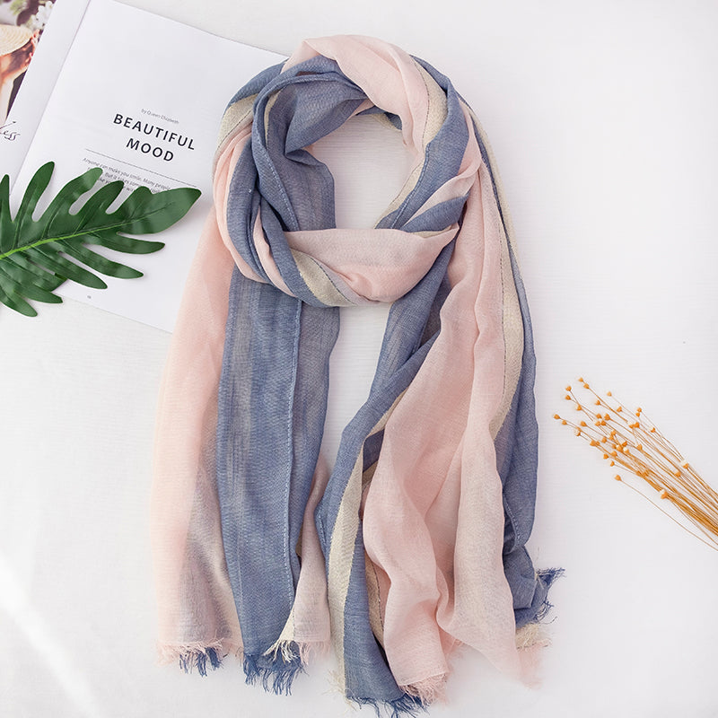 Scarf, sun protection shawl, thin, versatile, spliced, long, fashionable, oversized, artistic, multifunctional silk scarf