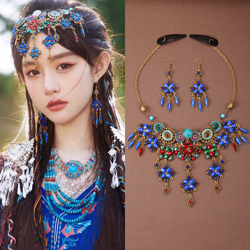 Ethnic forehead ornaments and exotic accessories