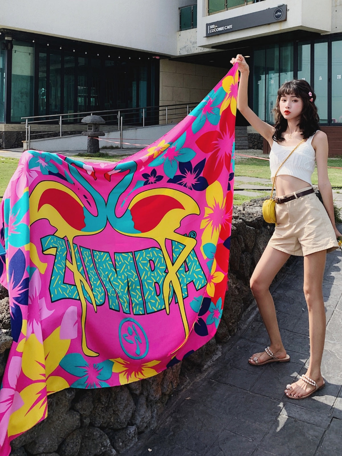 Silk scarf, beach towel, cotton and linen sunscreen shawl, bohemian ethnic style scarf