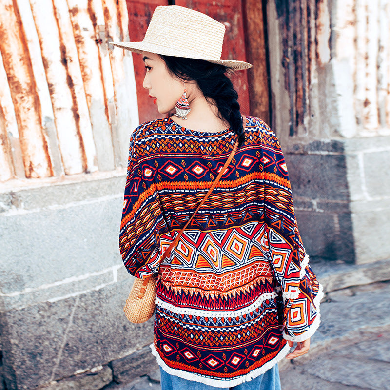 Desert photo clothes, beach cardigan shawl, bohemian ethnic style long sun protection clothing