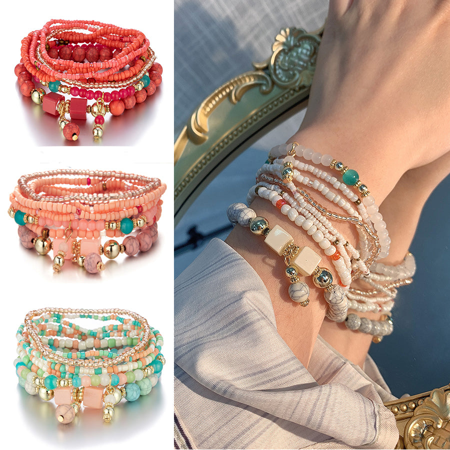 Multi-layered bracelets, personalized and versatile handmade bohemian bracelets