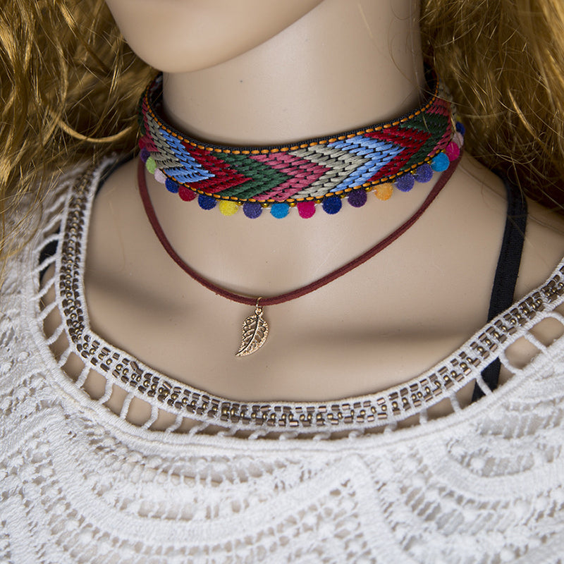 Ethnic style clavicle necklace bohemian short style photo travel versatile