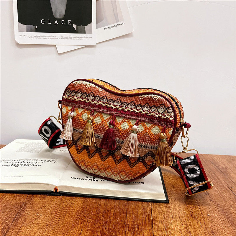 Fashion bag tassel ethnic style cross-body coin purse travel and vacation wear