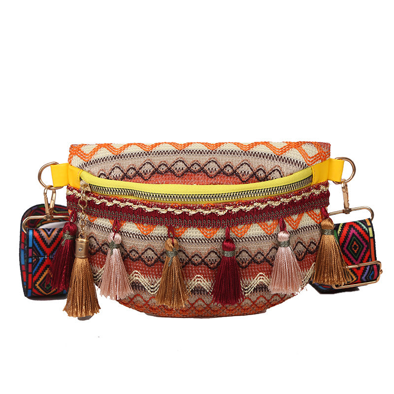 Ethnic style bag crossbody retro embroidered travel coin purse