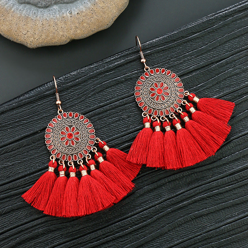 Ethnic style New Year earrings, Chinese style festival performance clothing accessories