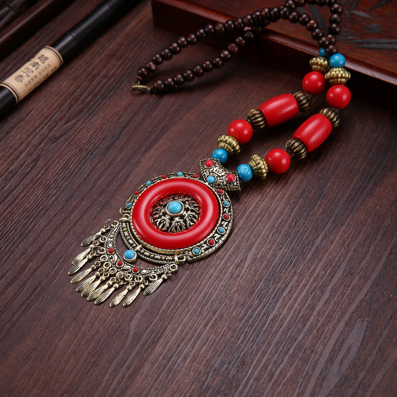 Ethnic style forehead ornament, a dual-purpose retro exotic style forehead chain headpiece