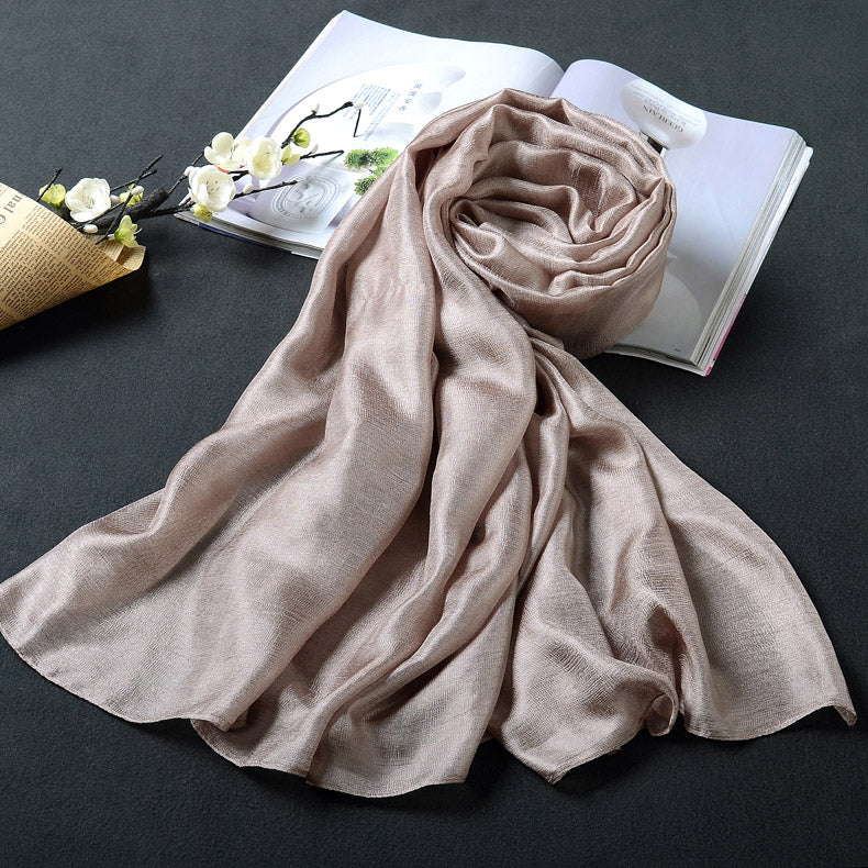 Silk scarf summer thin versatile sun protection solid color gauze scarf shawl outer scarf