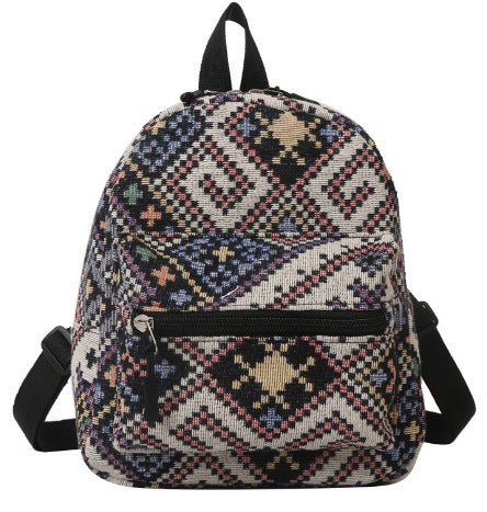 Ethnic style backpack mini backpack travel wear bag