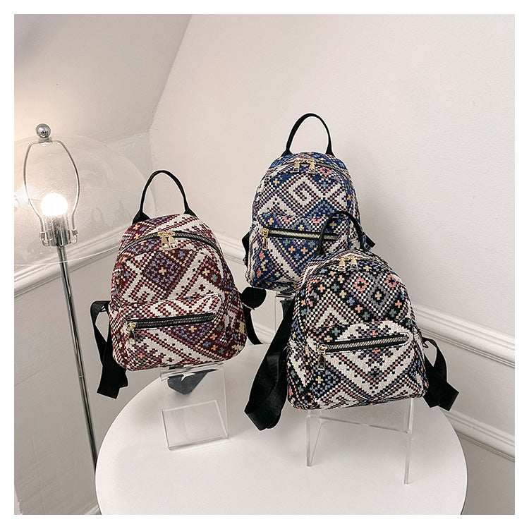 Ethnic style backpack mini backpack travel wear bag