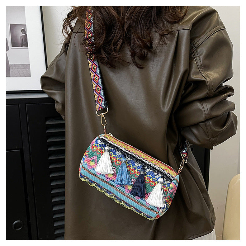 Travel Wear Bag Travel Ethnic Style Wide Shoulder Strap Pillow Bag Crossbody Bag