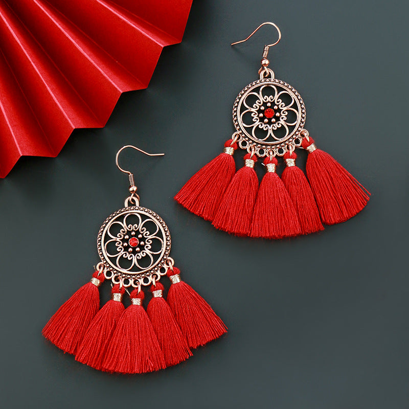 Ethnic style New Year earrings, Chinese style festival performance clothing accessories