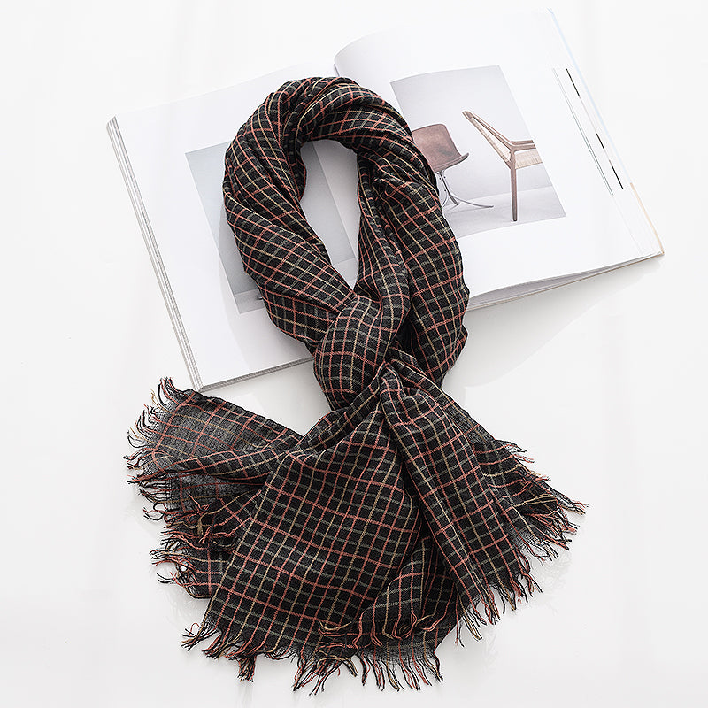 Plaid scarf is a classic and versatile spring and autumn thin shawl that can be used for winter fashion to show your temperament.