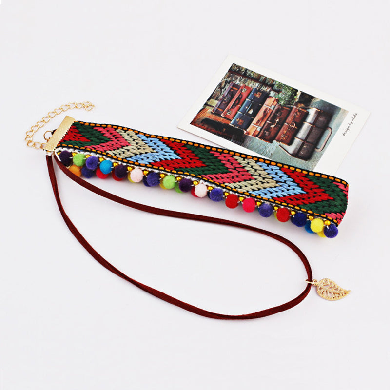 Ethnic style clavicle necklace bohemian short style photo travel versatile