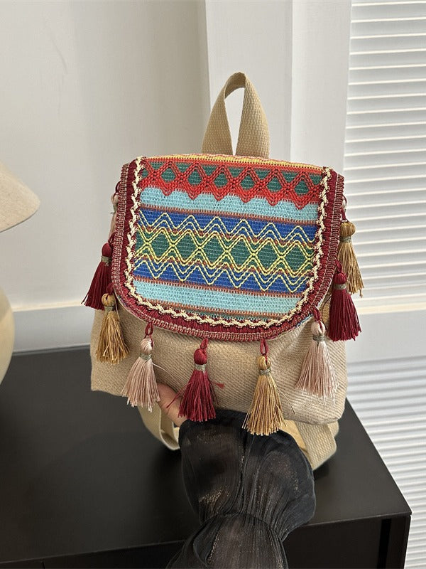 new ethnic style bags, tassel backpacks, exotic bags for travel