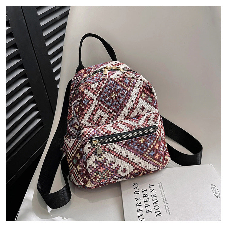 Ethnic style backpack mini backpack travel wear bag