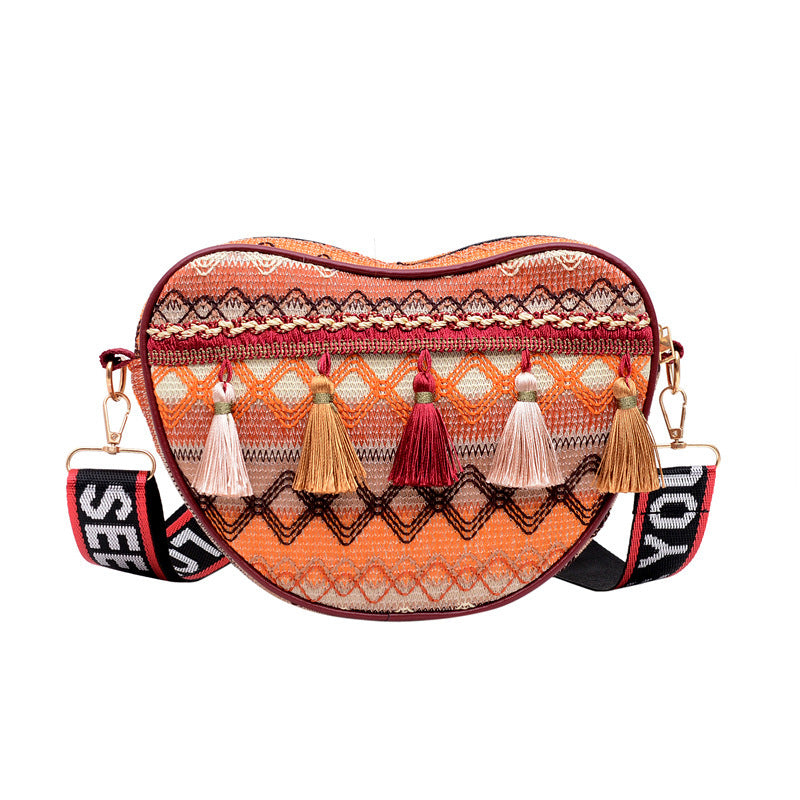 Fashion bag tassel ethnic style cross-body coin purse travel and vacation wear