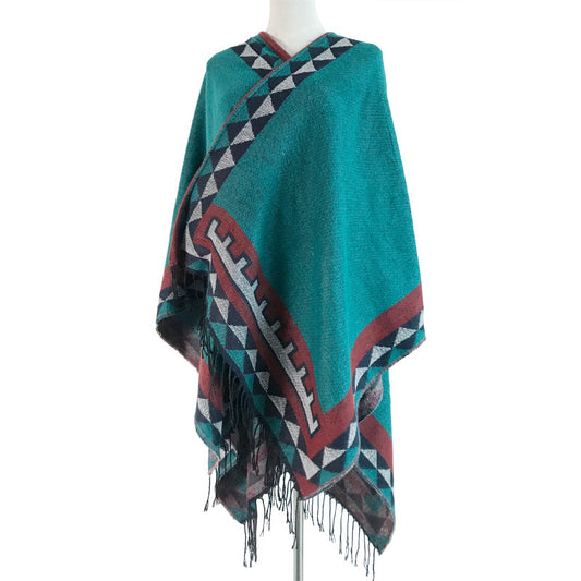 Ethnic style shawl winter travel cloak scarf shawl dual-purpose thickening and warmth