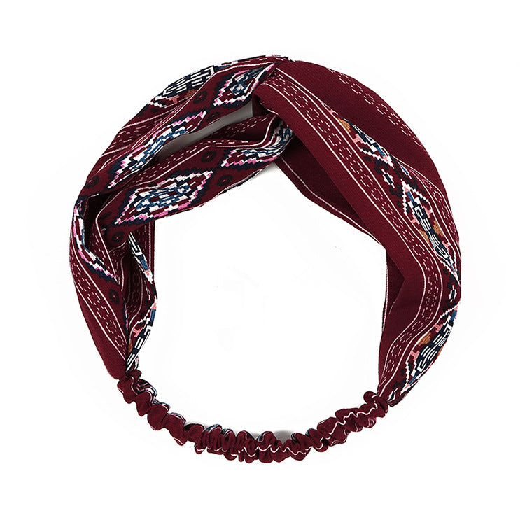 Retro simple hippie style bohemian ethnic style hair hoop travel vacation headband hairband scarf all-match hairpin