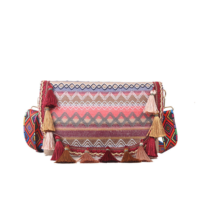 One shoulder crossbody bag ethnic style travel matching