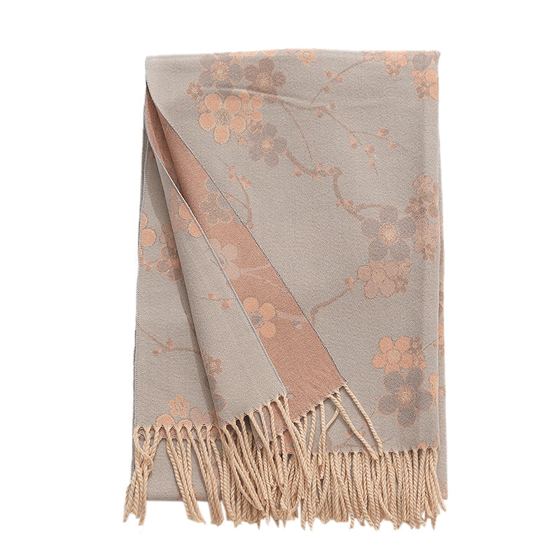 Scarf, versatile neck scarf, thickened, warm and elegant, with imitation cashmere shawl