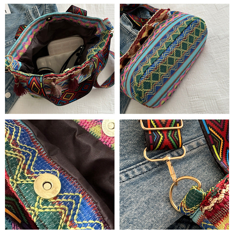 Ethnic style crossbody retro embroidery large capacity