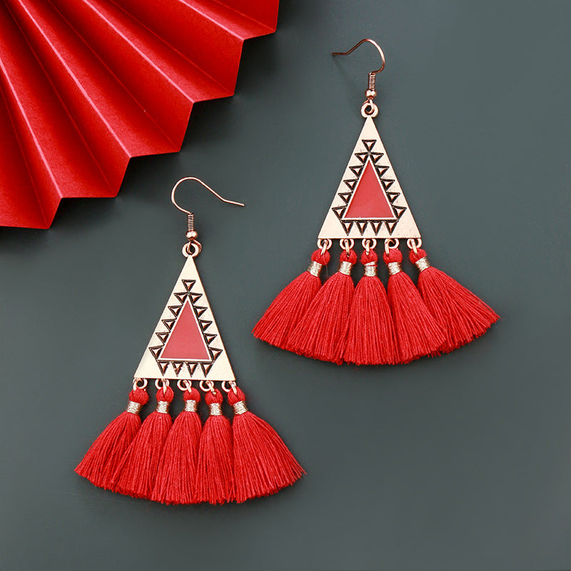 Ethnic style New Year earrings, Chinese style festival performance clothing accessories