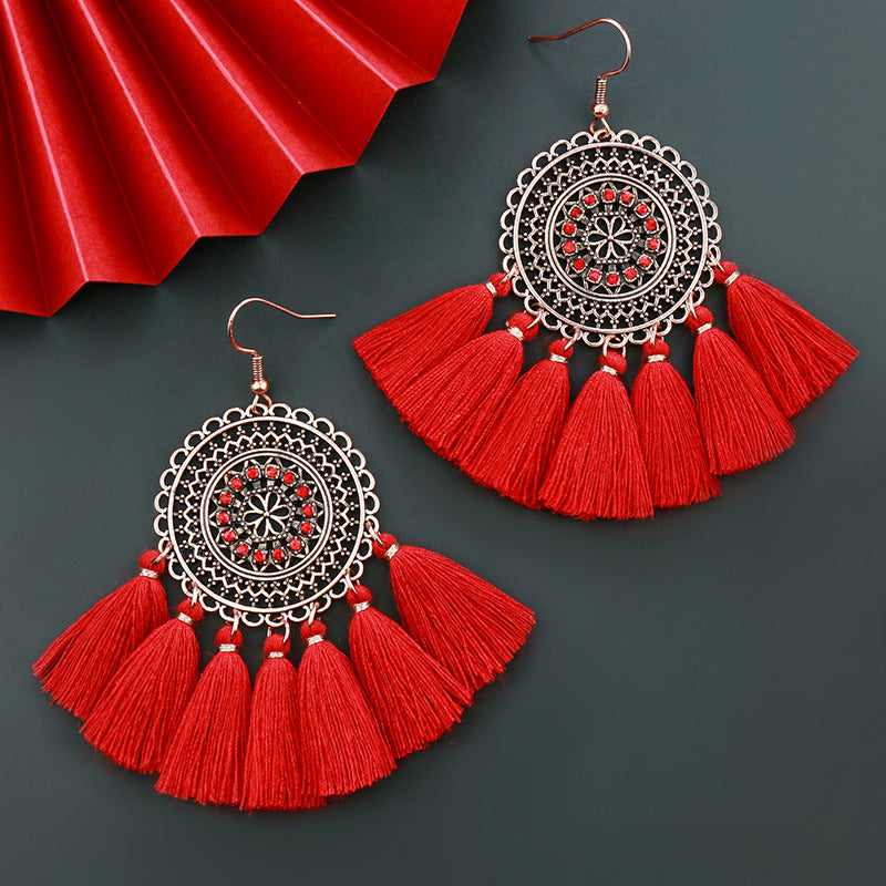 Ethnic style New Year earrings, Chinese style festival performance clothing accessories