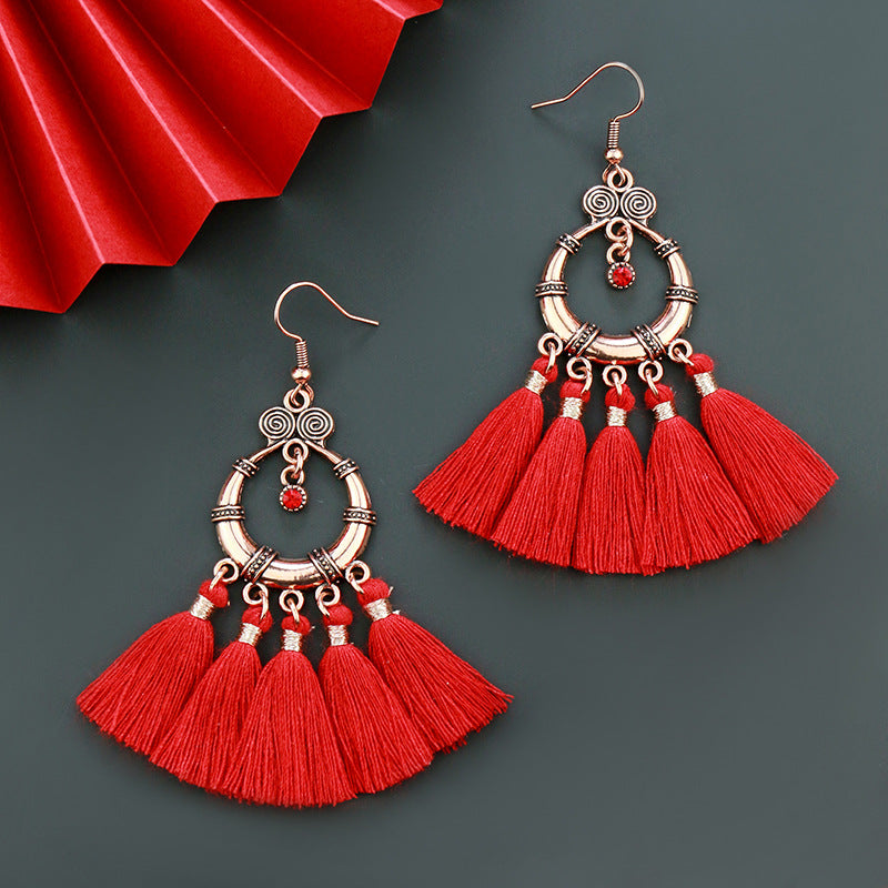 Ethnic style New Year earrings, Chinese style festival performance clothing accessories