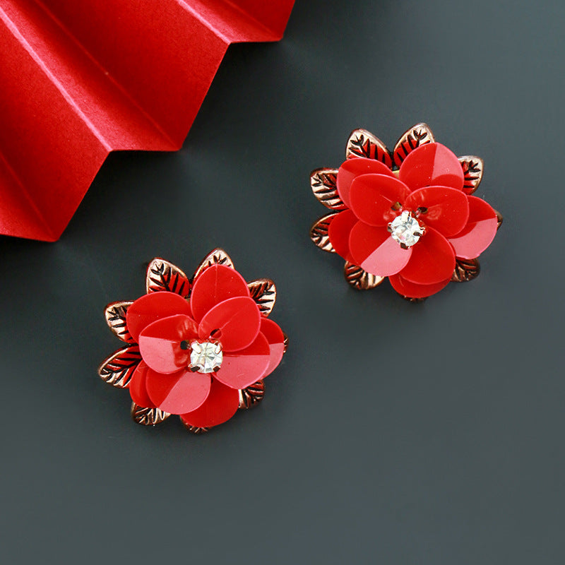 Ethnic style New Year earrings, Chinese style festival performance clothing accessories