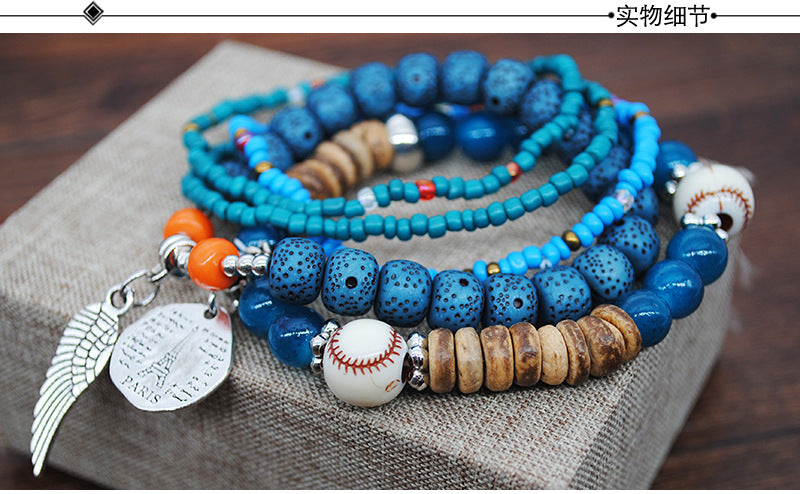 Multi-layered rice bead bracelet, temperament, personality, versatile ethnic style clothing bracelet