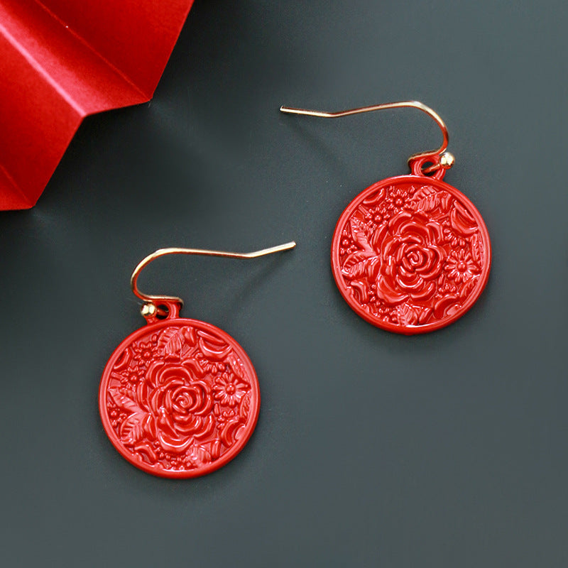 Ethnic style New Year earrings, Chinese style festival performance clothing accessories