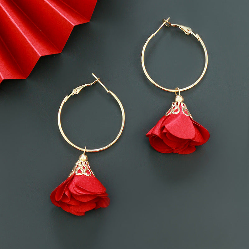 Ethnic style New Year earrings, Chinese style festival performance clothing accessories