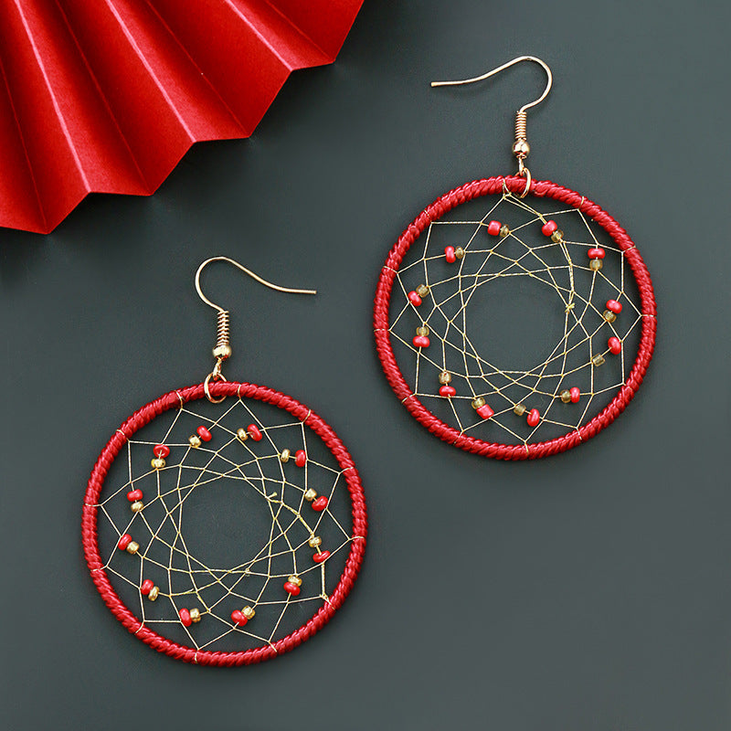 Ethnic style New Year earrings, Chinese style festival performance clothing accessories