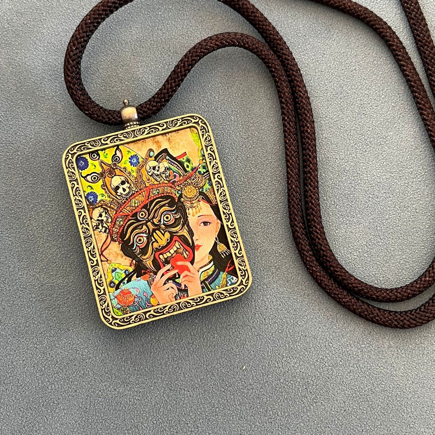 Five-way God of Wealth Thangka Pendant Amulet Necklace Yellow God of Wealth Black God of Wealth Gawu Box Life Year Guardian Buddha Amulet